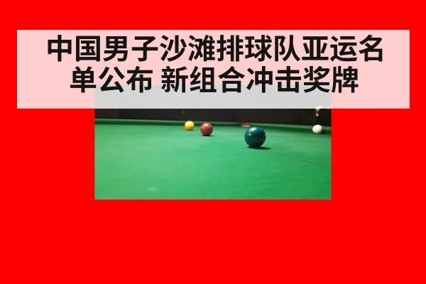 中国男子沙滩排球队亚运名单公布 新组合冲击奖牌（kaiyun）